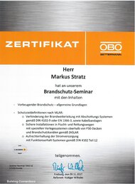 OBO Brandschutz-Seminar Markus Stratz